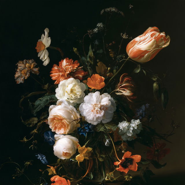 Rachel Ruysch style, Midjourney V8.2, render 1 of 4