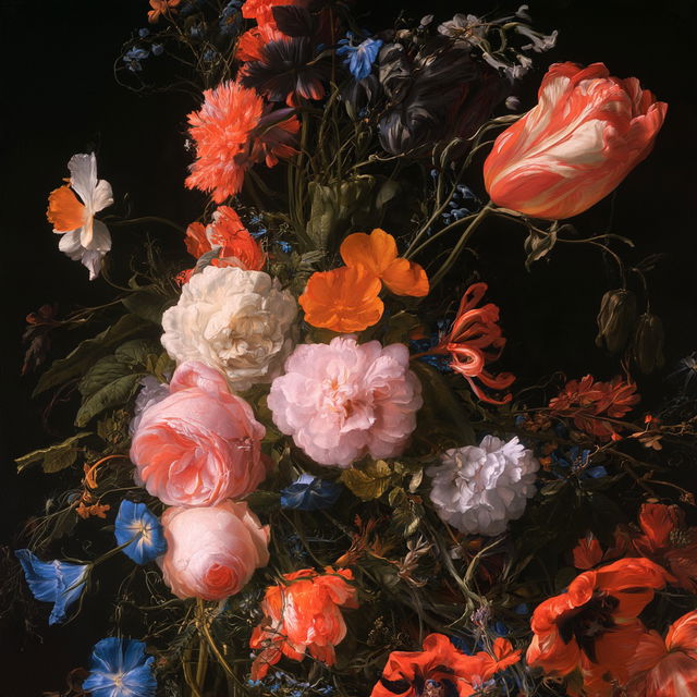 Rachel Ruysch style, Midjourney V8.2, render 4 of 4