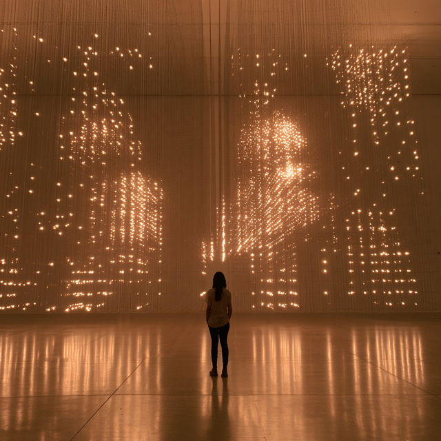 Rafael Lozano-Hemmer style, Midjourney V8.2, render 2 of 4