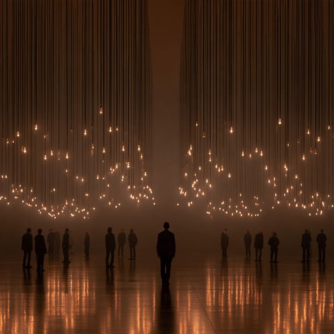Rafael Lozano-Hemmer style (Various), Midjourney V8.2