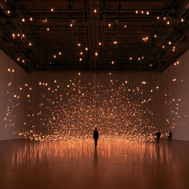 Rafael Lozano-Hemmer style, Midjourney V8.2, render 3 of 4