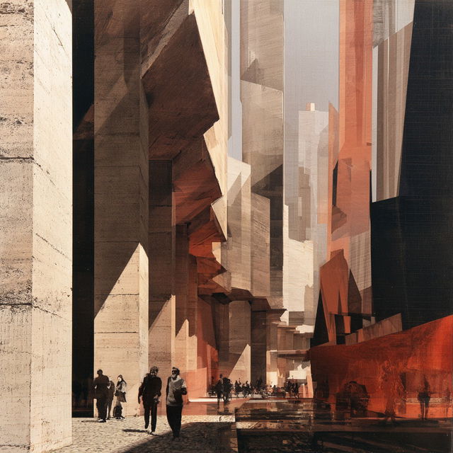 Rafael Moneo style, Midjourney V8.2, render 2 of 4