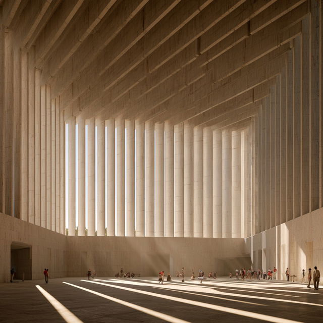 Rafael Moneo style, Midjourney V8.2, render 1 of 4