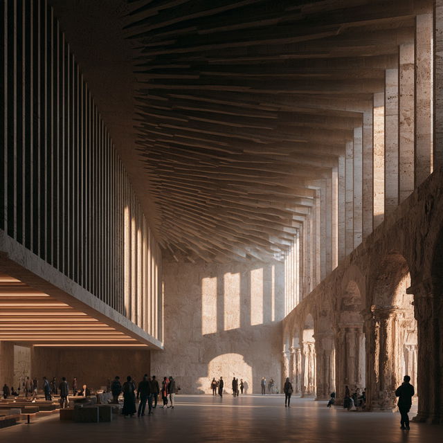 Rafael Moneo style, Midjourney V8.2, render 4 of 4