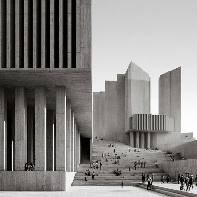 Rafael Moneo style, Midjourney V8.2, render 3 of 4