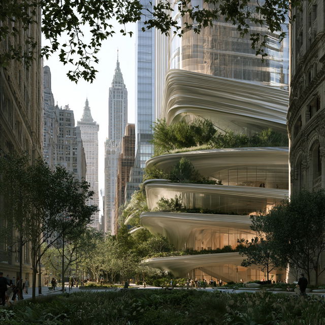 Rafael Vinoly style, Midjourney V8.2, render 4 of 4