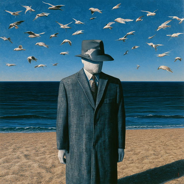 Rafal Olbinski style, Midjourney V8.2, render 1 of 4