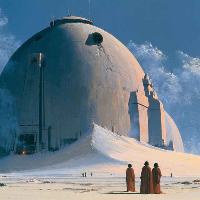 Ralph McQuarrie style, Midjourney V8.2, render 3 of 4