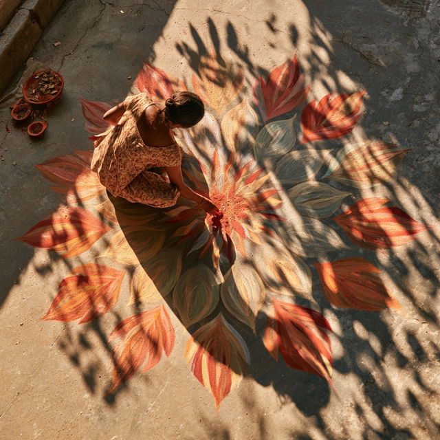 Rangoli style, Midjourney V8.2, render 1 of 4