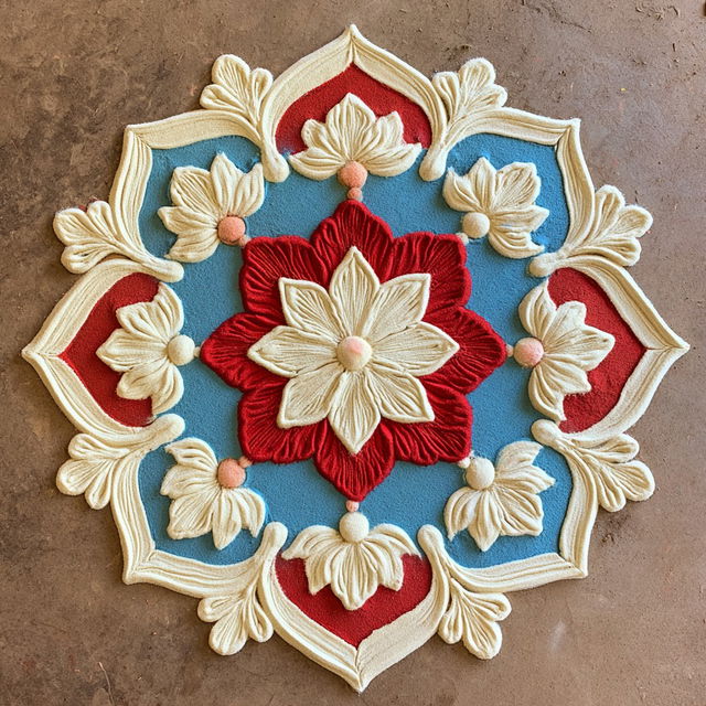 Rangoli style, Midjourney V8.2, render 4 of 4