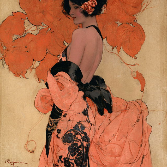 Raphael Kirchner style, Midjourney V8.2, render 1 of 4