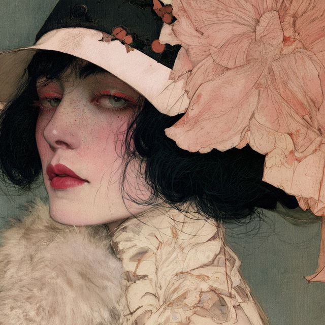 Raphael Kirchner style, Midjourney V8.2, render 4 of 4