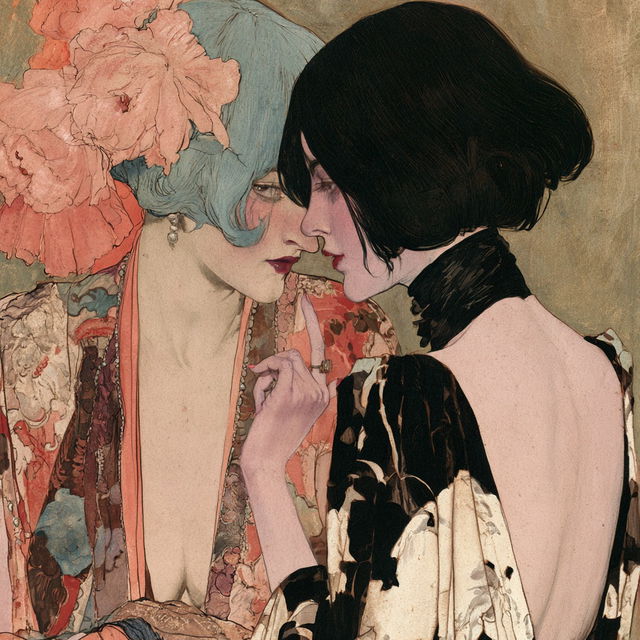 Raphael Kirchner style, Midjourney V8.2, render 3 of 4