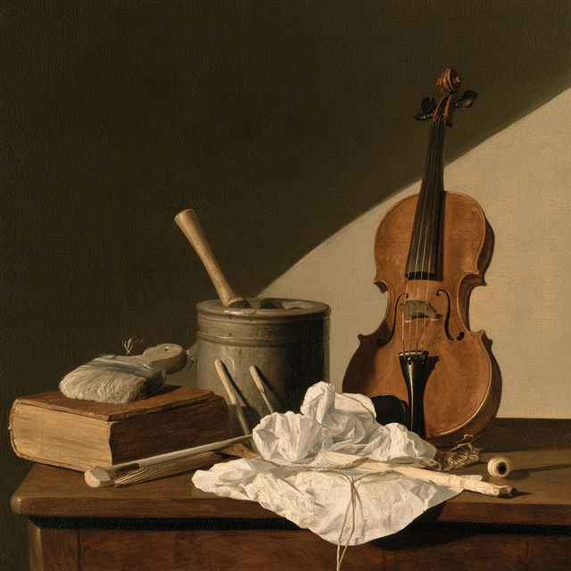 Raphaelle Peale style, Midjourney V8.2, render 1 of 4