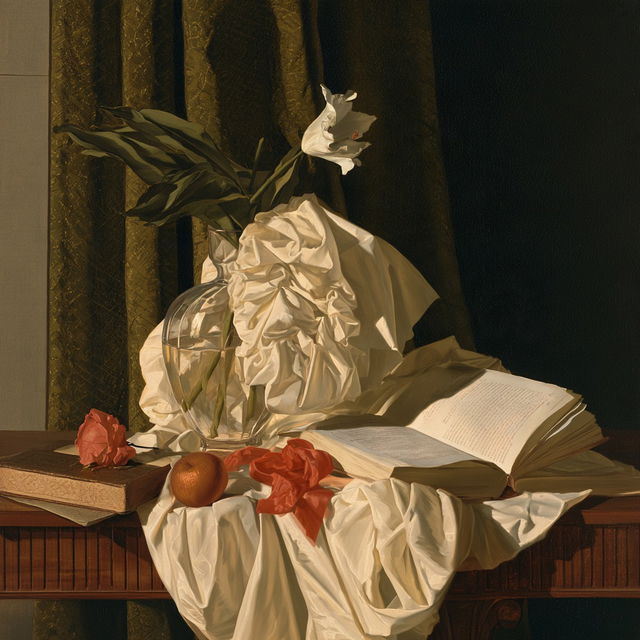 Raphaelle Peale style, Midjourney V8.2, render 3 of 4