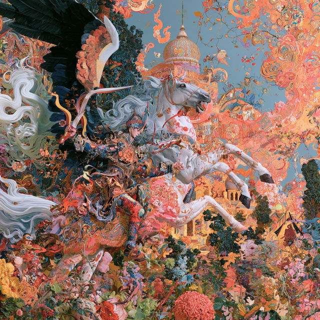Raqib Shaw style, Midjourney V8.2, render 2 of 4