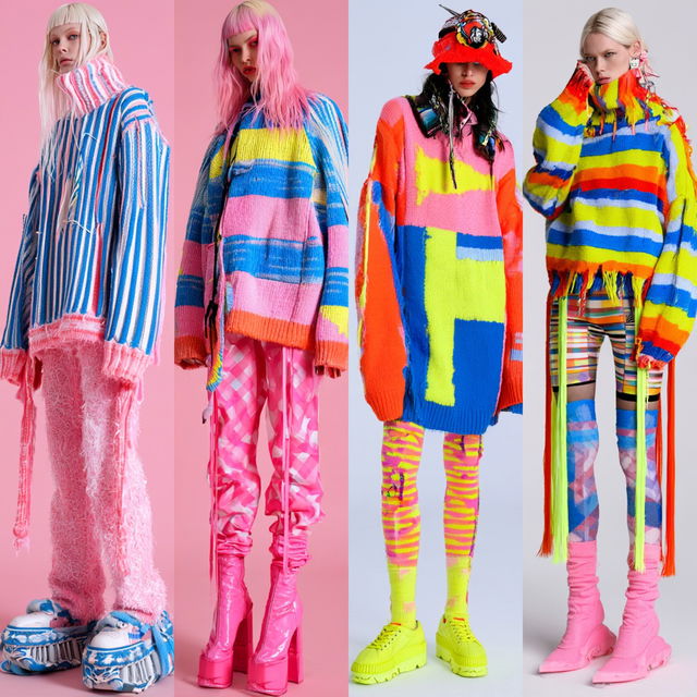Rave fashion style, Midjourney V8.2, render 2 of 4