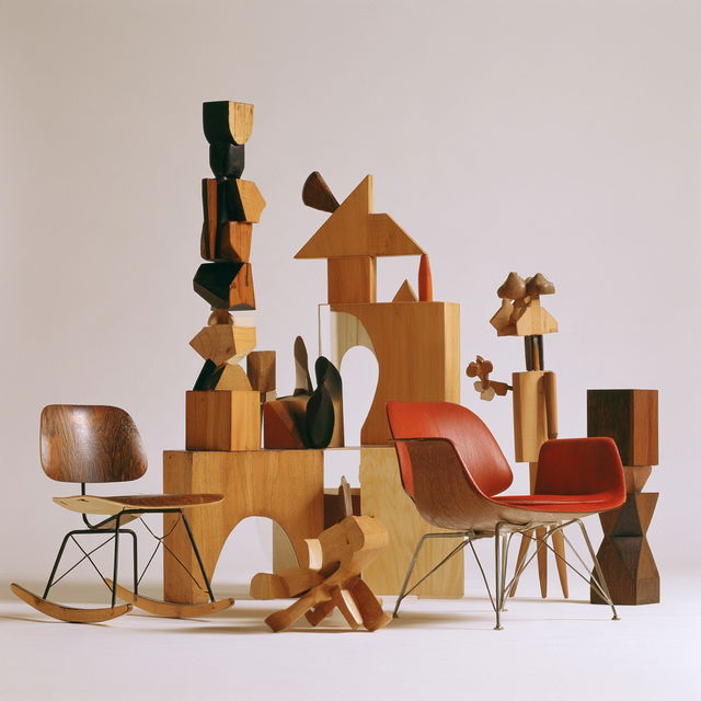Ray Eames style, Midjourney V8.2, render 1 of 4
