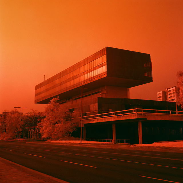 Redscale print style, Midjourney V8.2, render 1 of 4