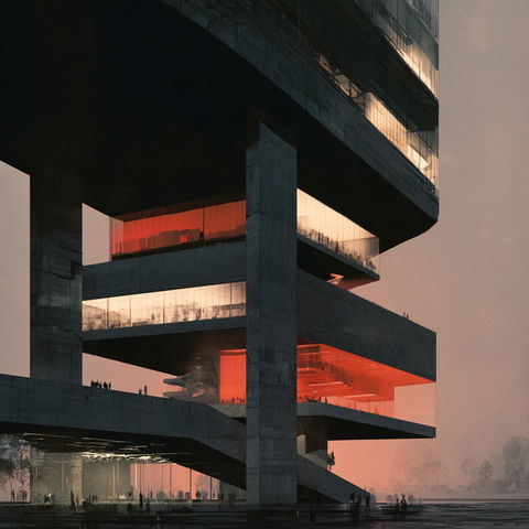 Rem Koolhaas style (Architects), Midjourney V8.2