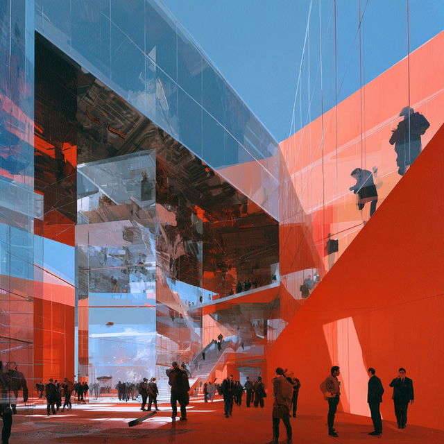 Rem Koolhaas style, Midjourney V8.2, render 3 of 4