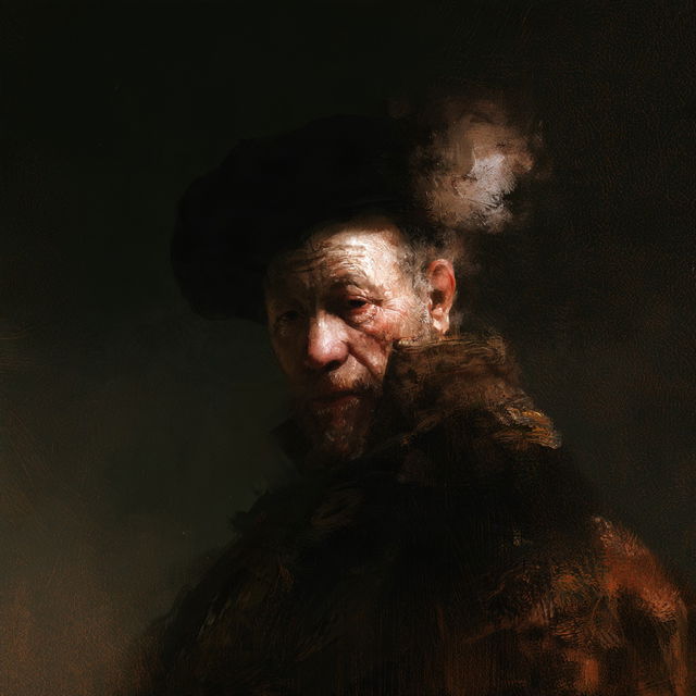 Rembrandt style, Midjourney V8.2, render 1 of 4