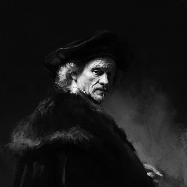 Rembrandt style, Midjourney V8.2, render 4 of 4