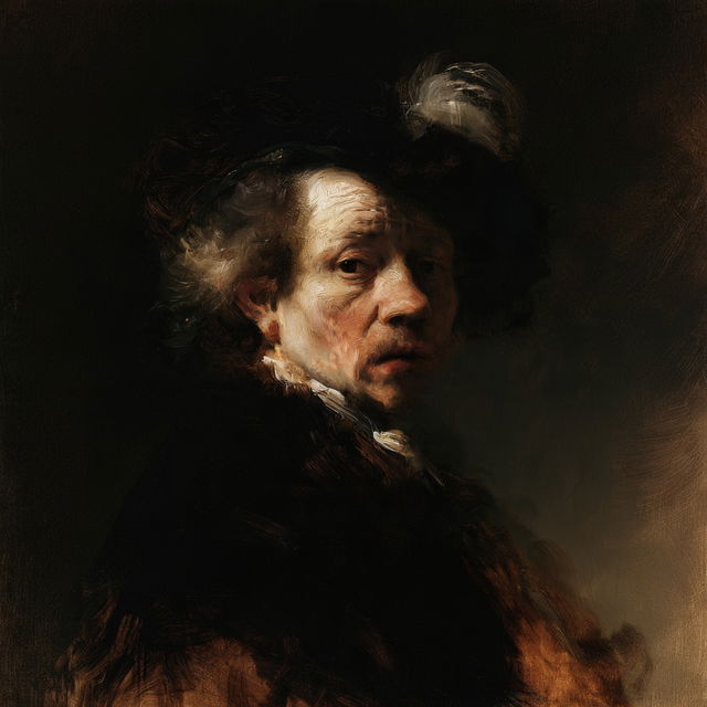 Rembrandt style, Midjourney V8.2, render 3 of 4