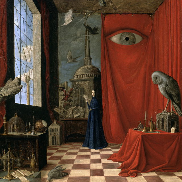 Remedios Varo style, Midjourney V8.2, render 2 of 4