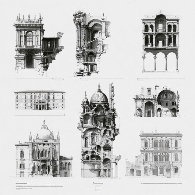 Renaissance architecture style, Midjourney V8.2, render 2 of 4