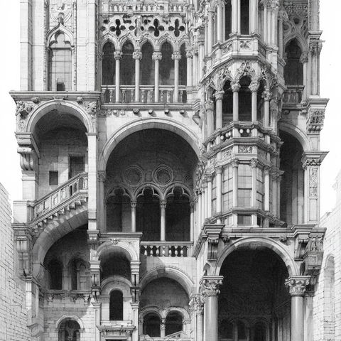 Renaissance architecture style (Genres), Midjourney V8.2
