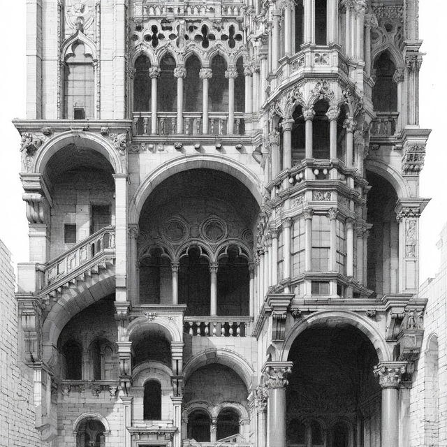 Renaissance architecture style, Midjourney V8.2, render 1 of 4