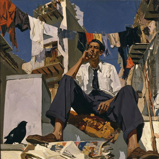 Renato Guttuso style, Midjourney V8.2, render 3 of 4
