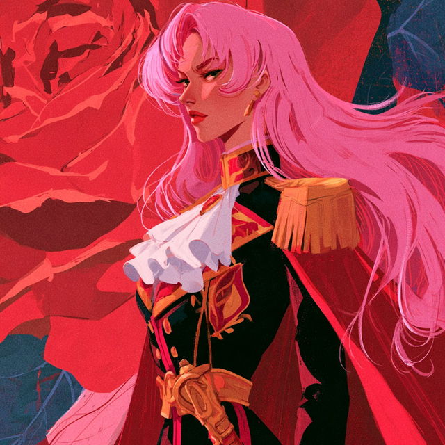 Revolutionary Girl Utena style, Midjourney V8.2, render 3 of 4