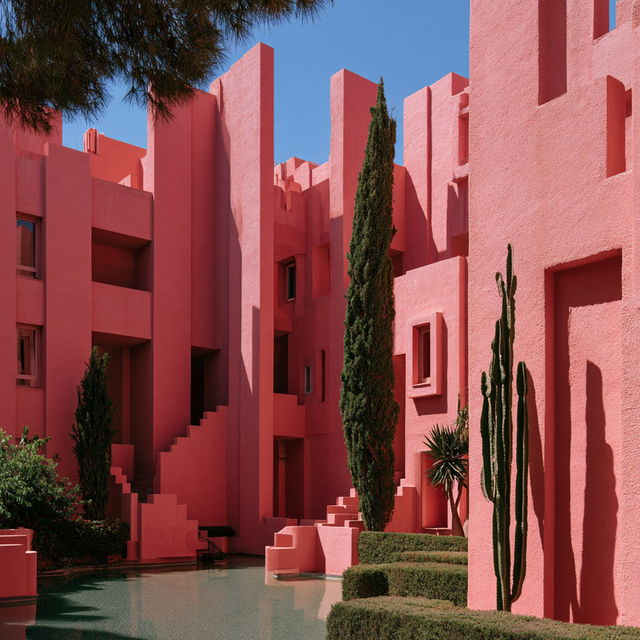 Ricardo Bofill style, Midjourney V8.2, render 3 of 4