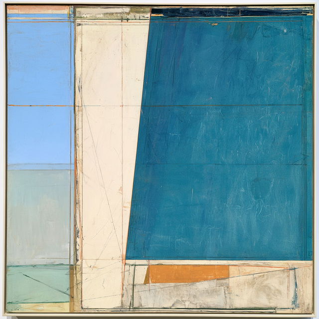 Richard Diebenkorn style, Midjourney V8.2, render 1 of 4