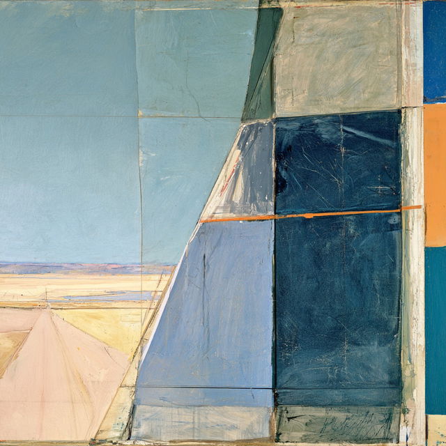 Richard Diebenkorn style, Midjourney V8.2, render 3 of 4