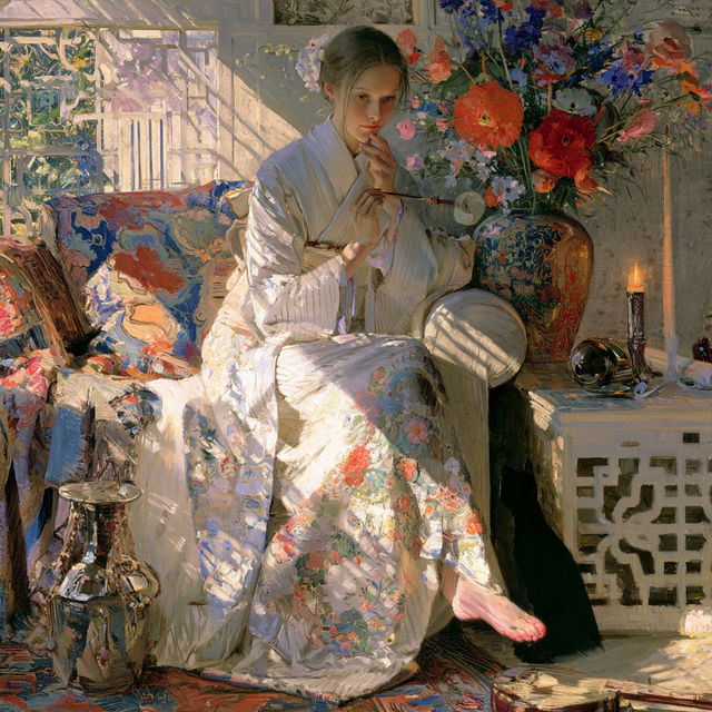 Richard Edward Miller style, Midjourney V8.2, render 3 of 4