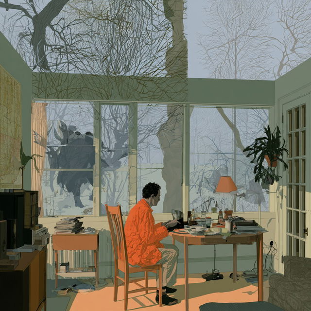 Richard McGuire style, Midjourney V8.2, render 3 of 4