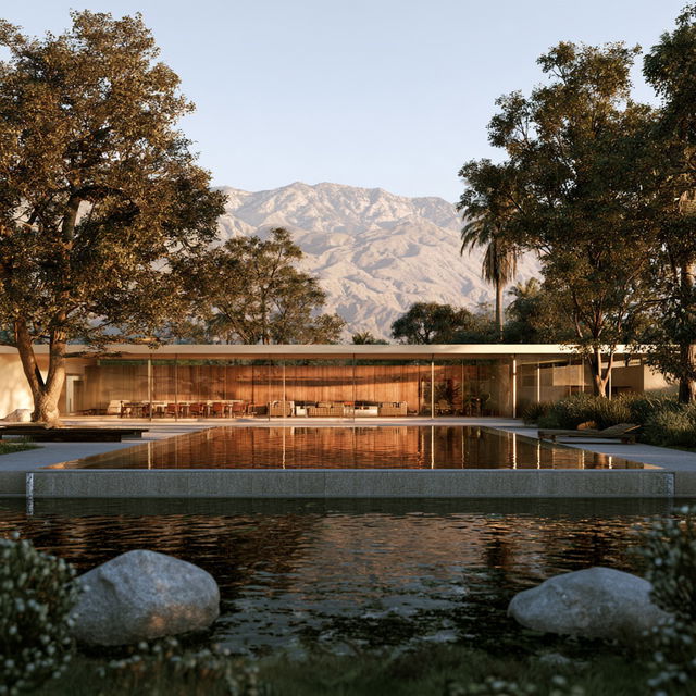 Richard Neutra style, Midjourney V8.2, render 4 of 4