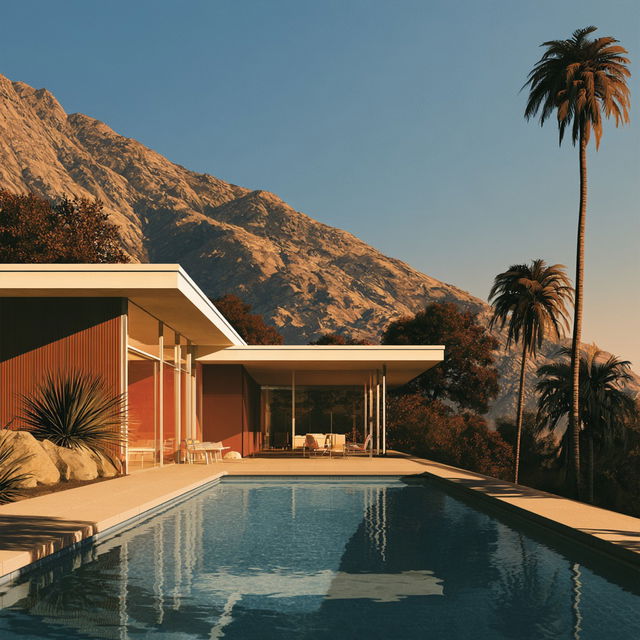 Richard Neutra style, Midjourney V8.2, render 3 of 4
