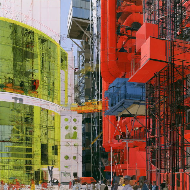 Richard Rogers style, Midjourney V8.2, render 4 of 4