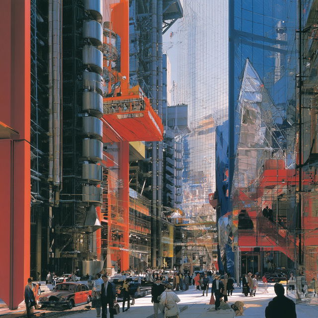 Richard Rogers style, Midjourney V8.2, render 3 of 4