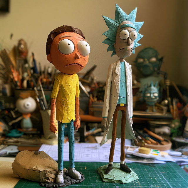 Rick and Morty style, Midjourney V8.2, render 1 of 4