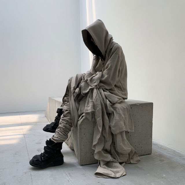 Rick Owens style, Midjourney V8.2, render 4 of 4