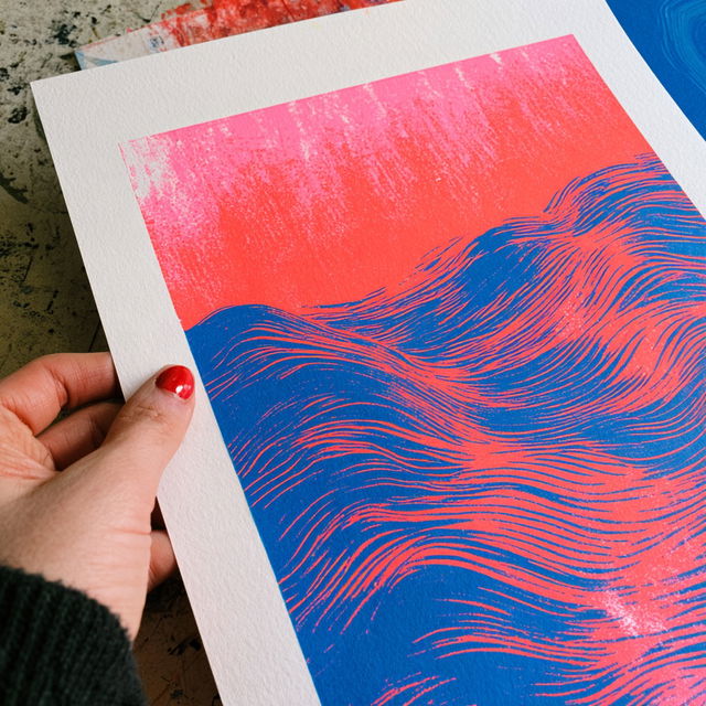 Risograph style, Midjourney V8.2, render 2 of 4