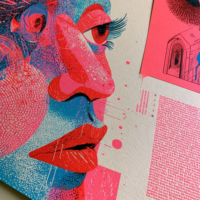 Risograph style, Midjourney V8.2, render 1 of 4