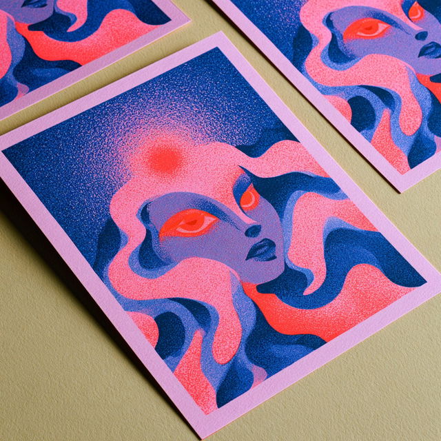 Risograph style, Midjourney V8.2, render 3 of 4