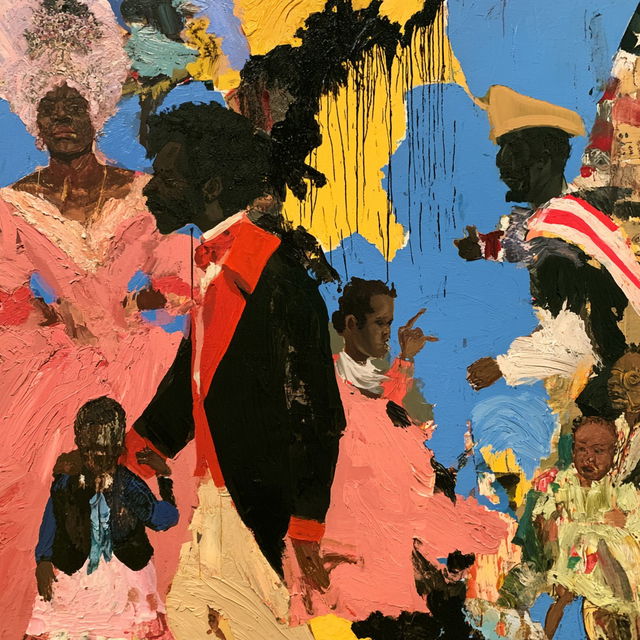 Robert Colescott style, Midjourney V8.2, render 4 of 4