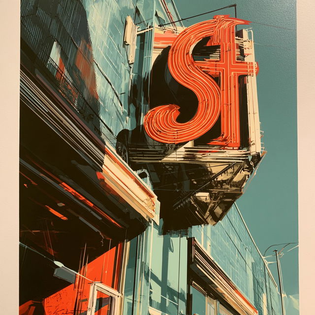 Robert Cottingham style, Midjourney V8.2, render 1 of 4